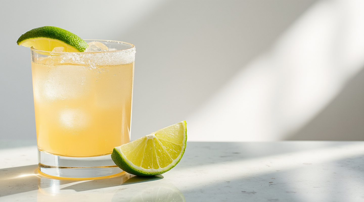 Azalea Margarita in an Old Fashioned glass with garnish