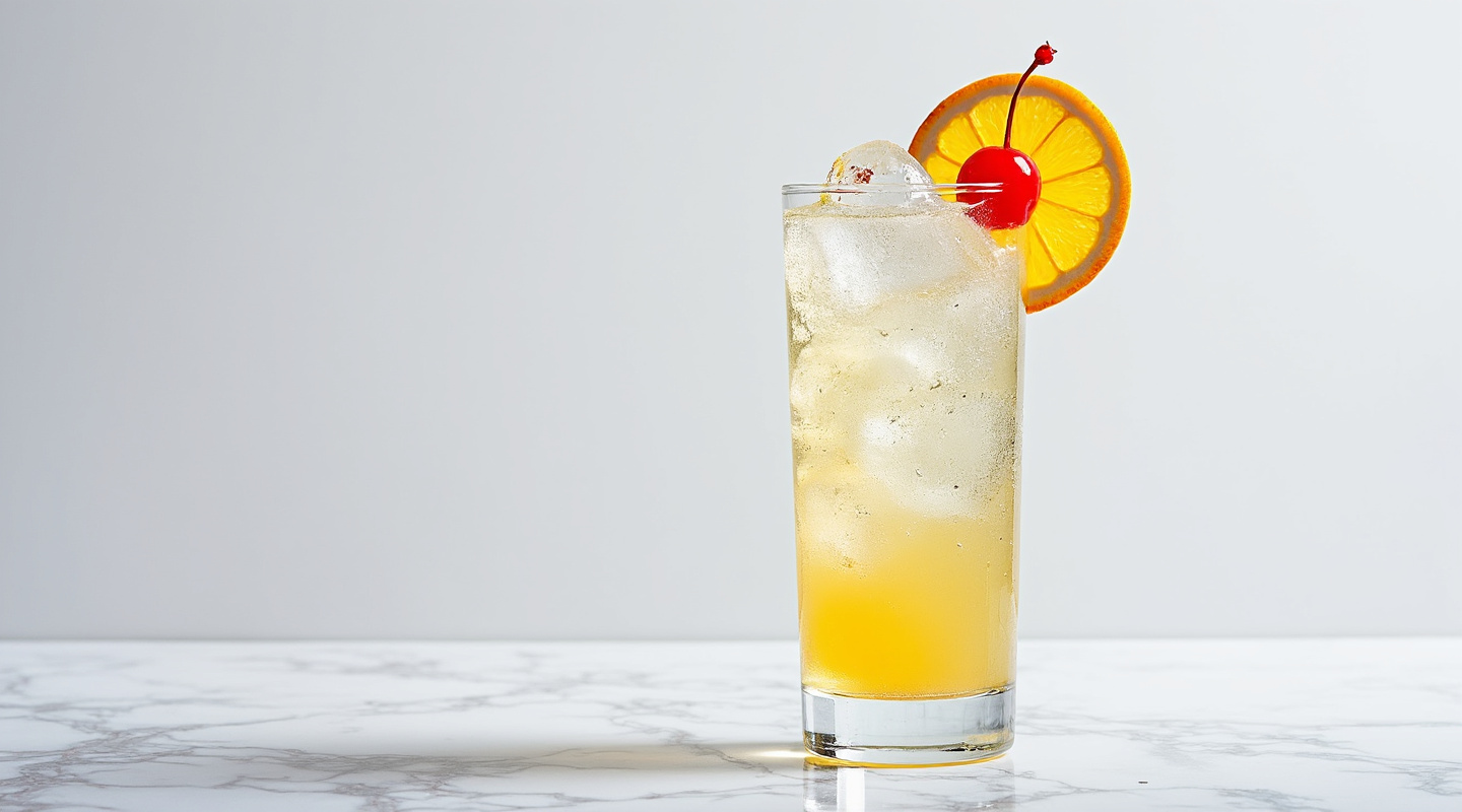 Jose Collins cocktail in a Collins glass with a garnish