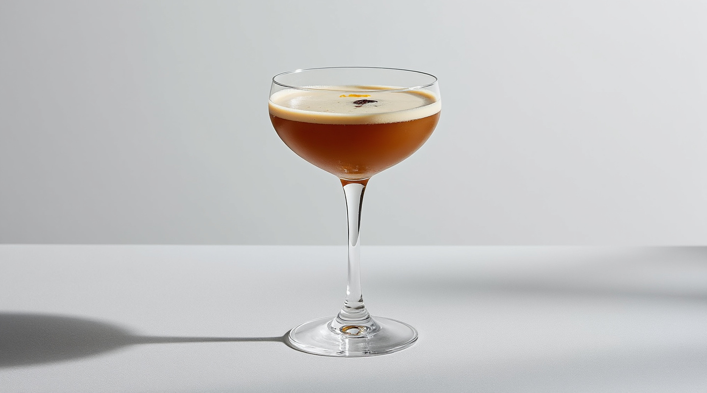 Espresso Breakfast Martini in a chilled coupe glass