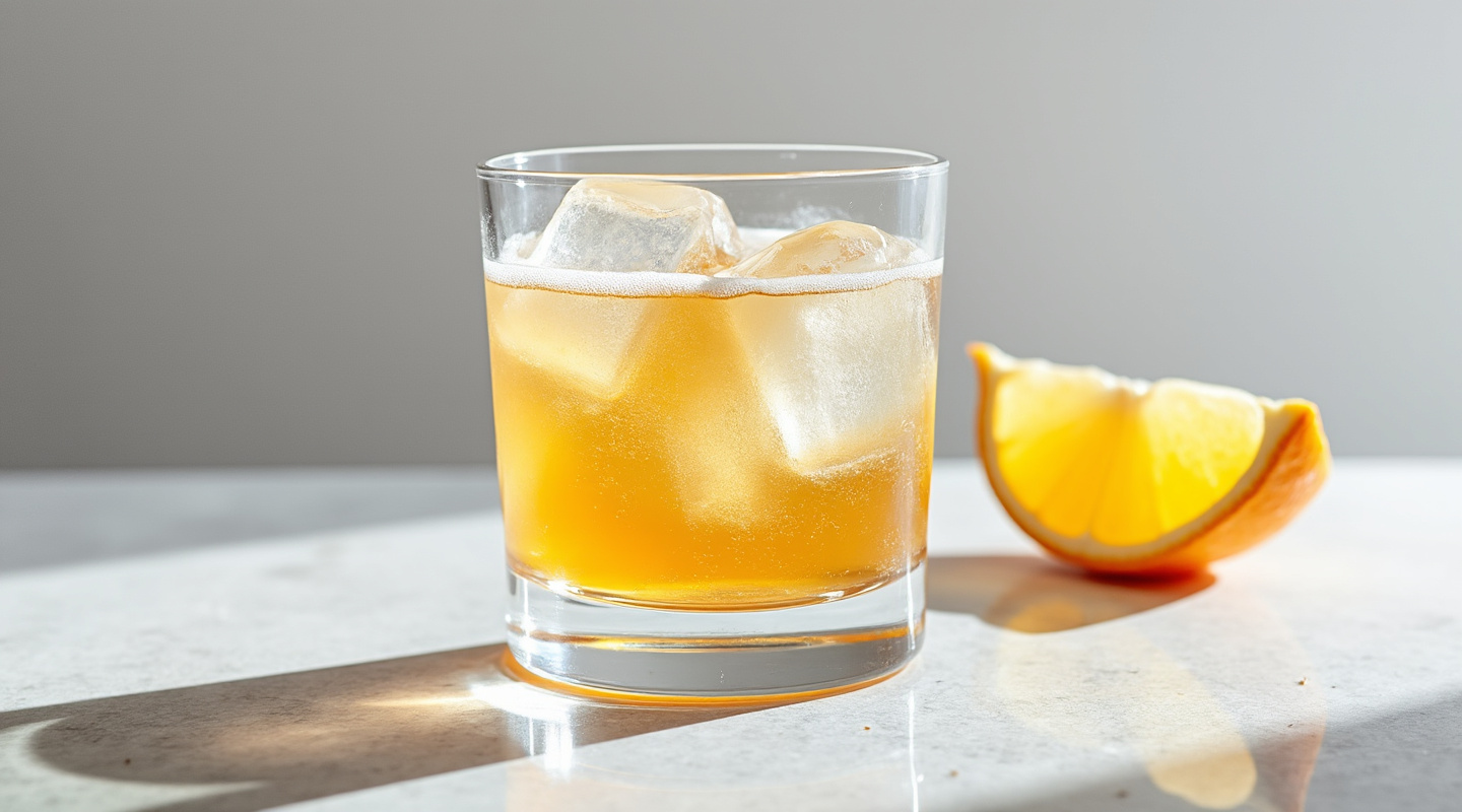 Biarritz cocktail served in an Old-fashioned glass with garnish