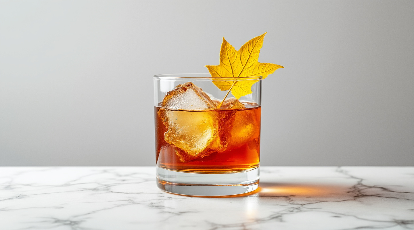 Maple Leaf in Old-fashioned glass