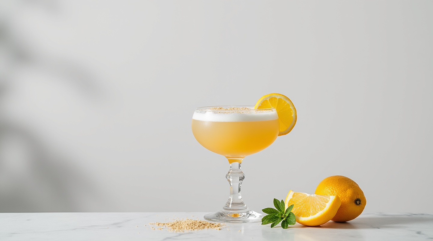 Image of Death Flip cocktail in a coupe glass