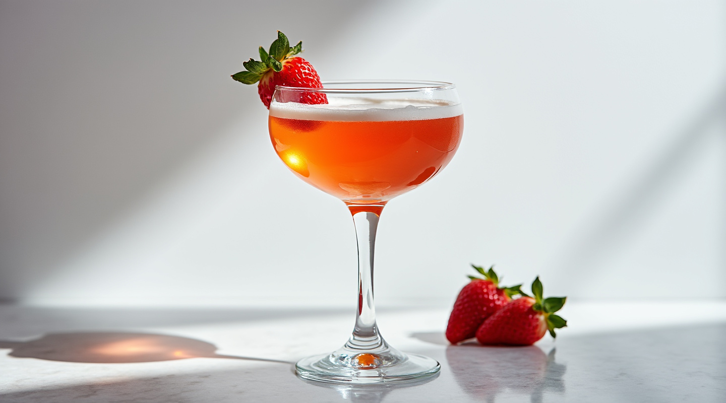 Foxy Lady cocktail in a coupe glass