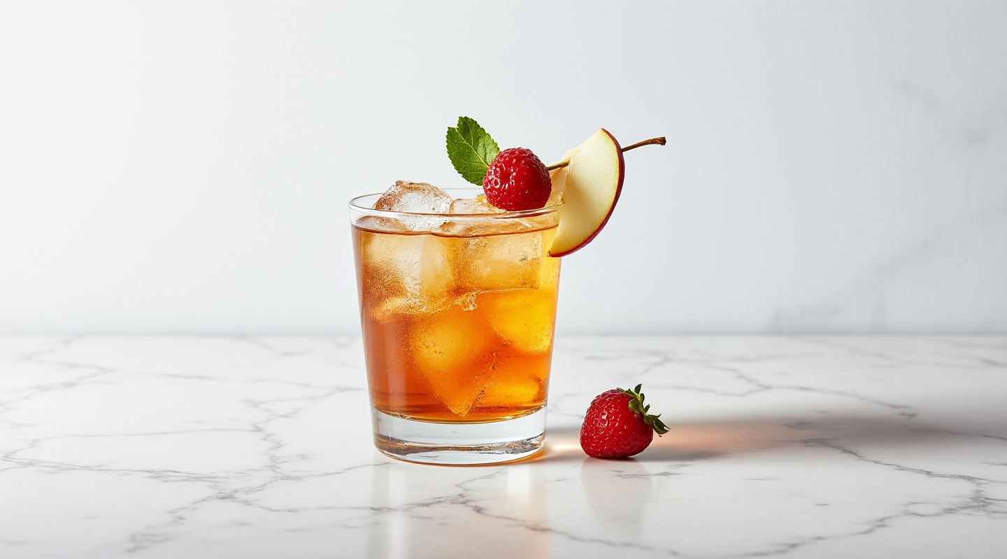 Old Gran's Punch cocktail in a glass filled with ice