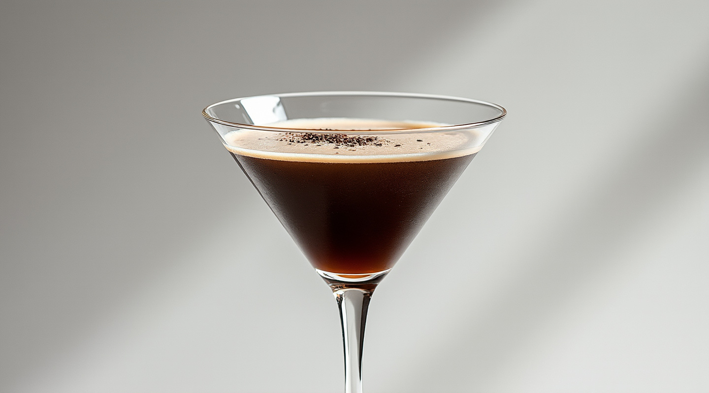 Double Black in a martini glass