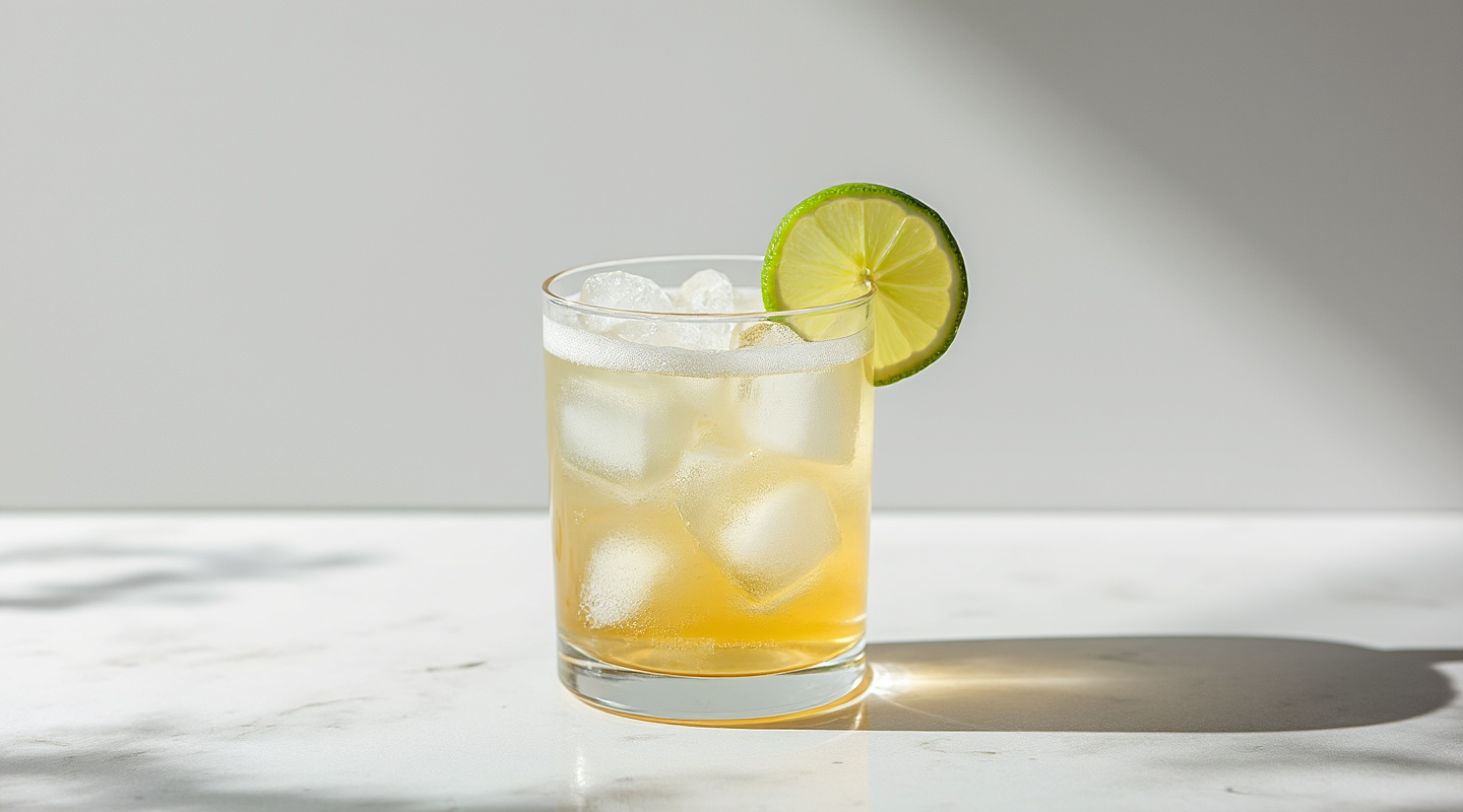 The Last Wall Highball cocktail served in a highball glass with a lime garnish