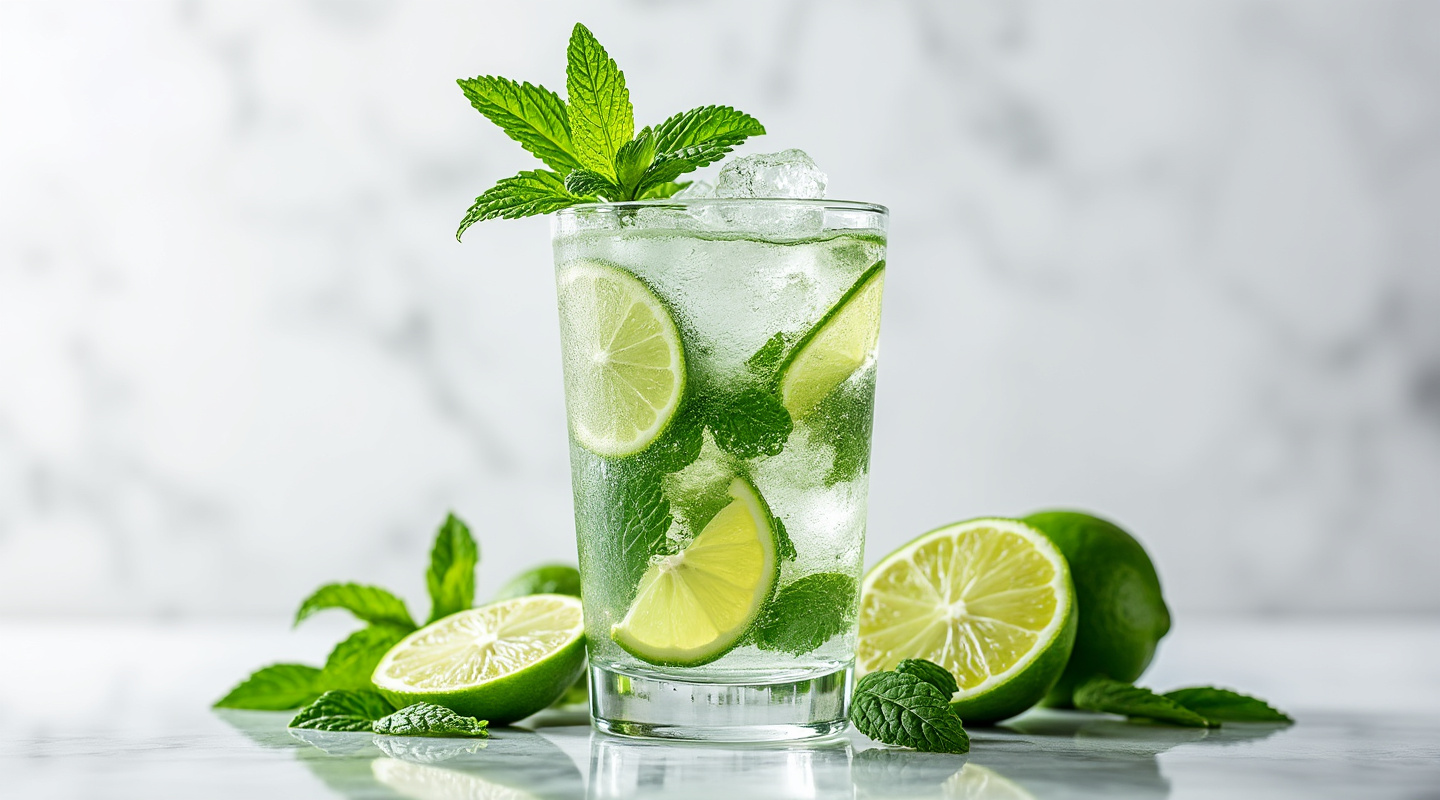 Fresh Mojito served in a Collins glass