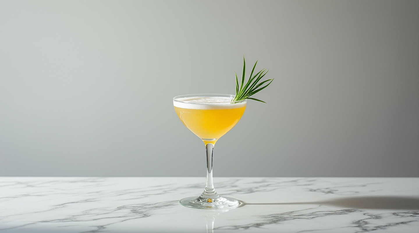 Grassy Finnish cocktail in a martini glass