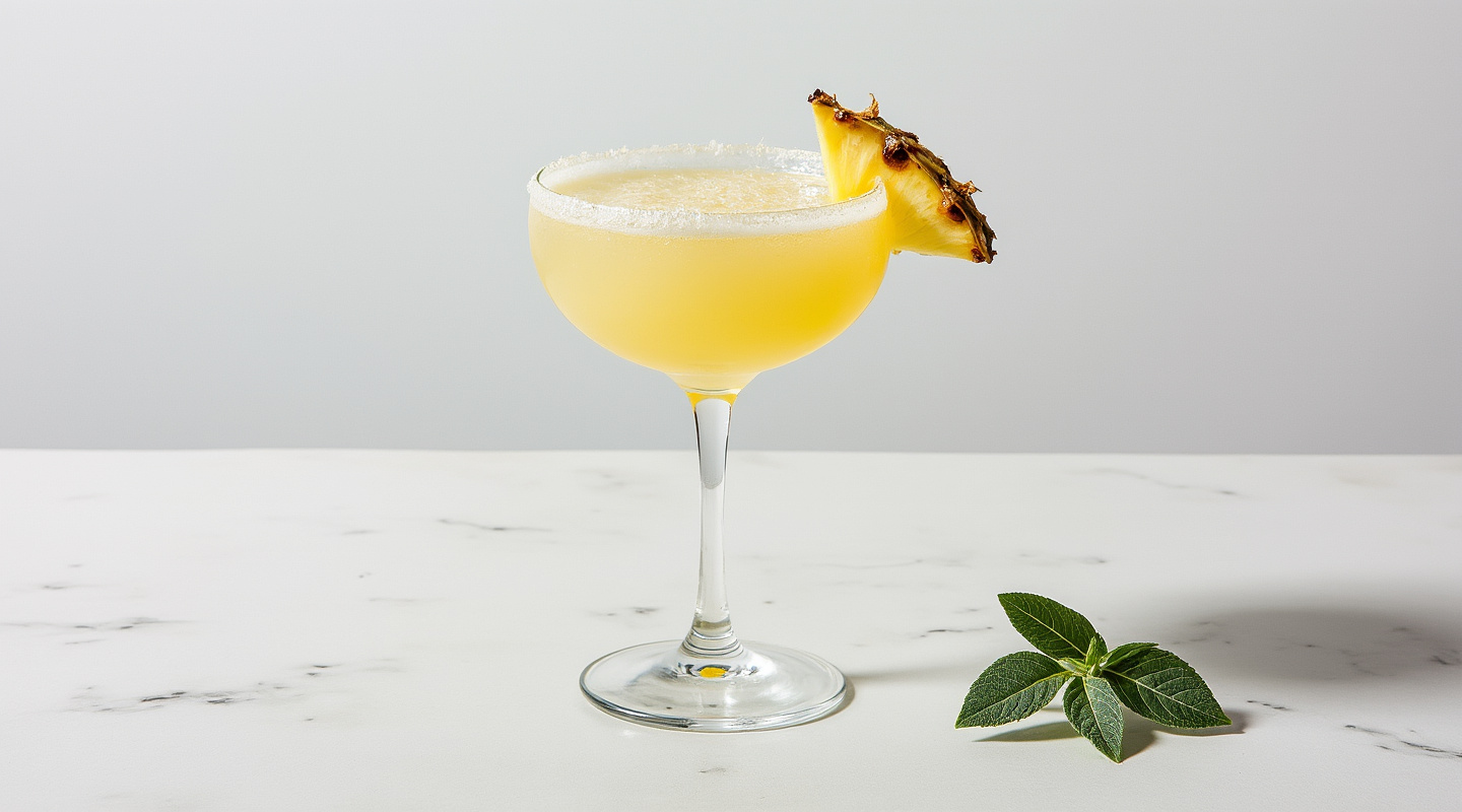 Pineapple & Sage Margarita in a coupe glass
