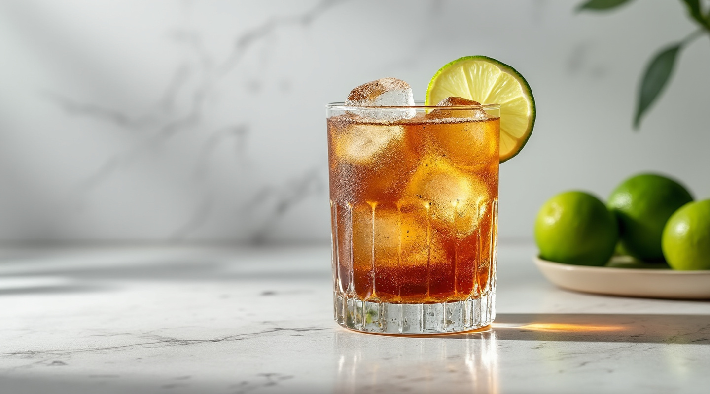Cubata cocktail in a Collins glass
