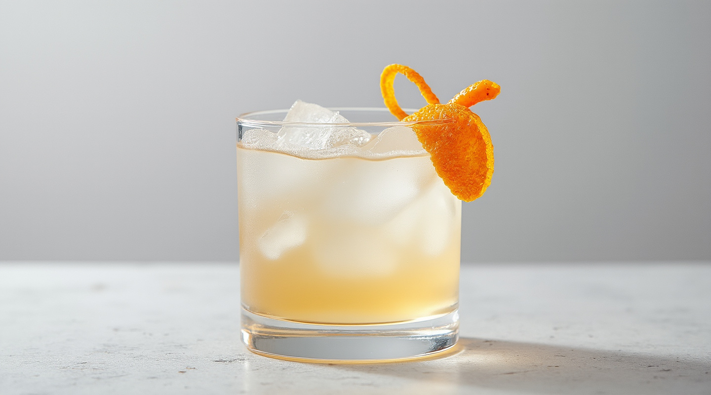A Sinking Cocktail with orange-red hue