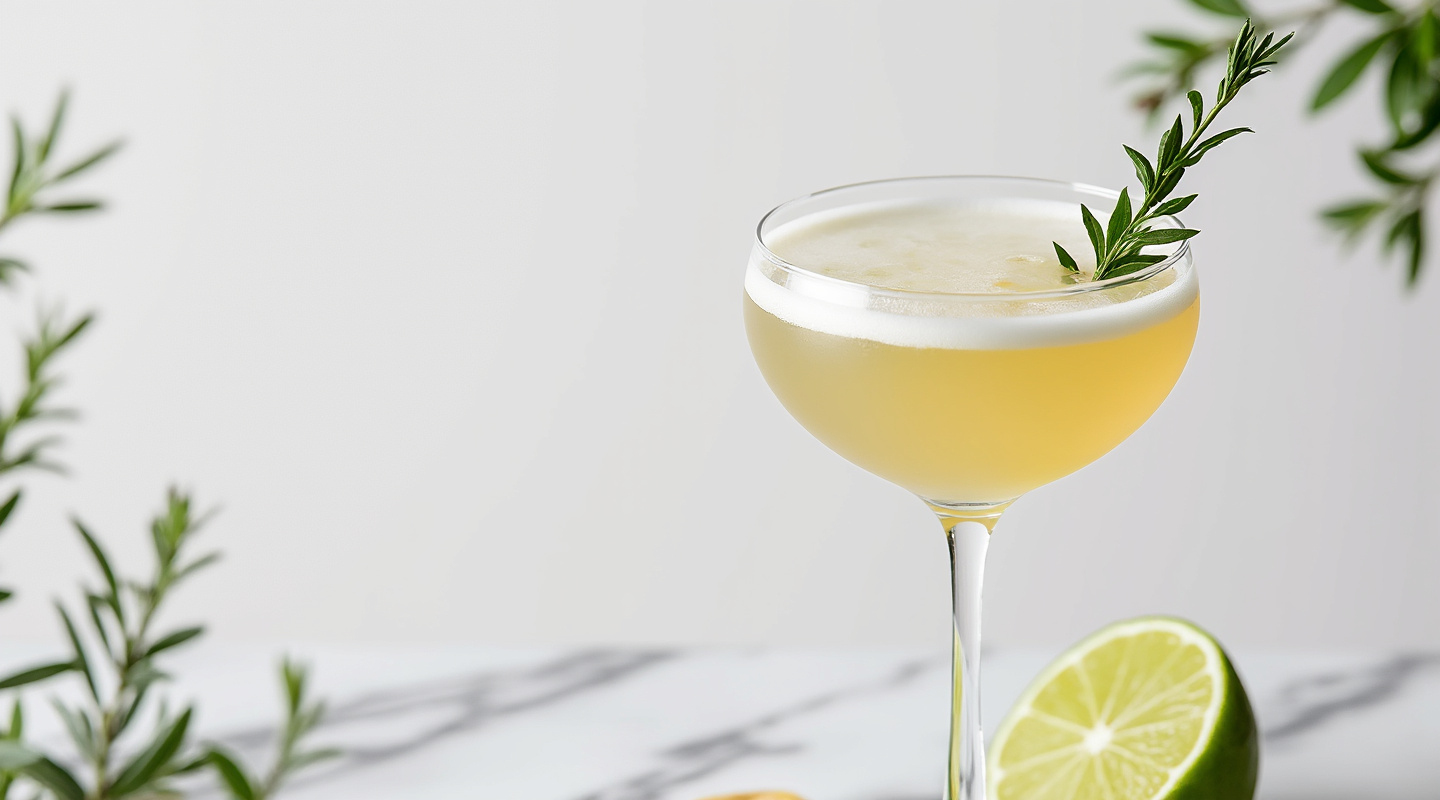 Ultima Palabra cocktail in a Coupe glass