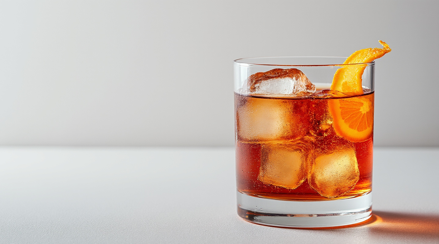 Meh-Groni cocktail in a glass