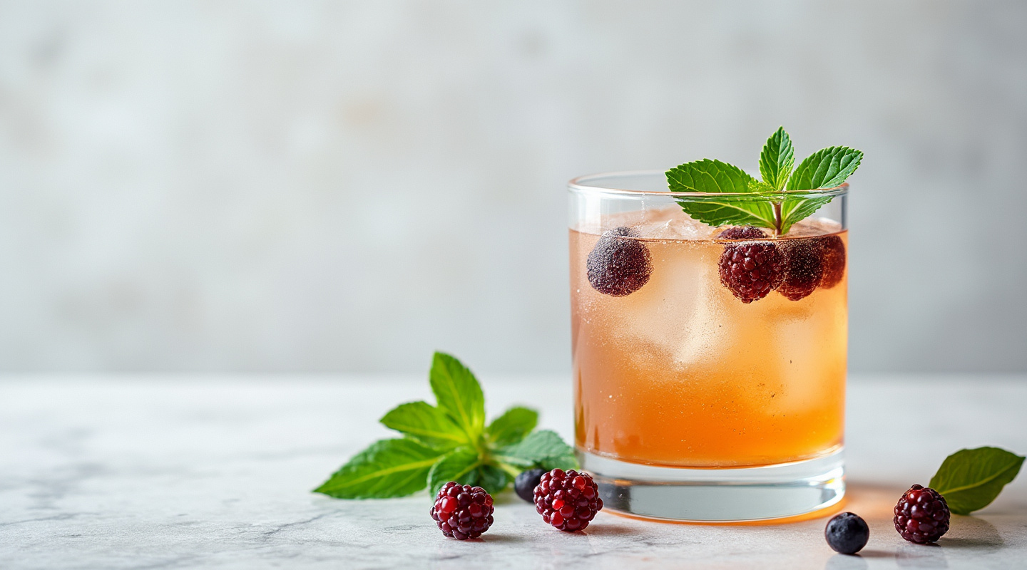 Basil Bramble Sling cocktail