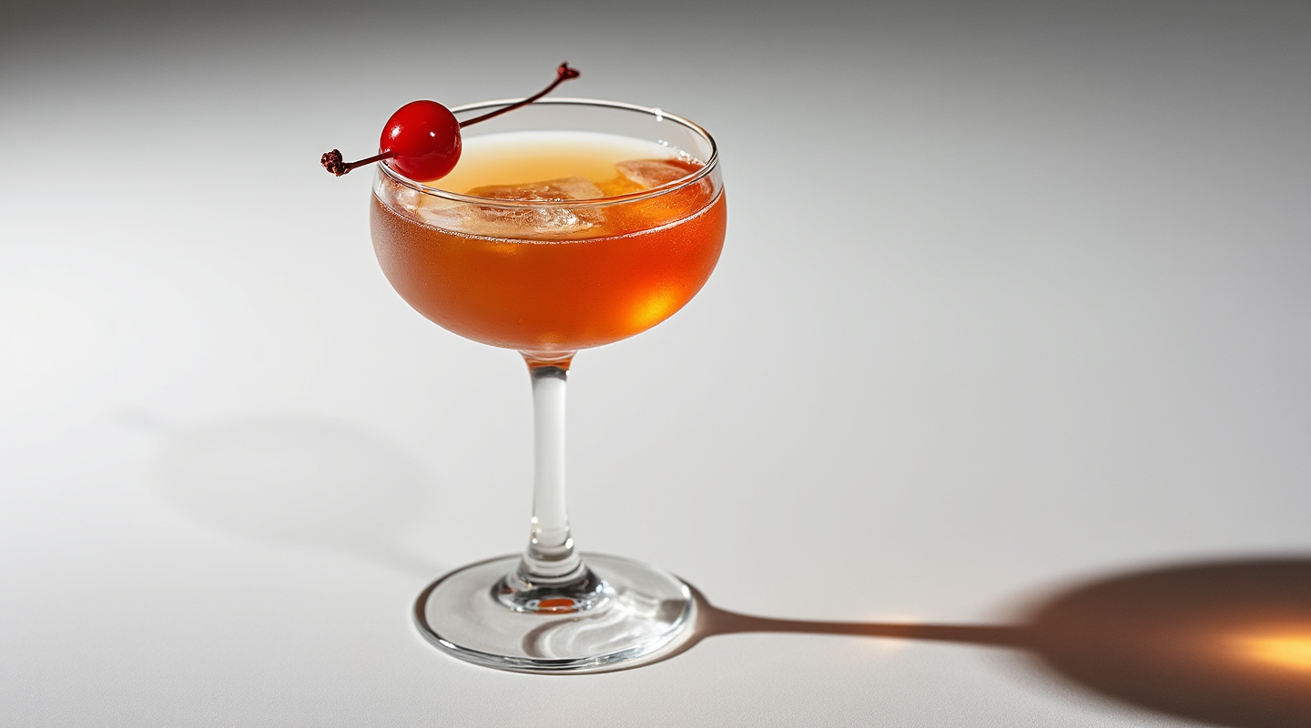 A sophisticated cocktail served in a chilled coupe glass.