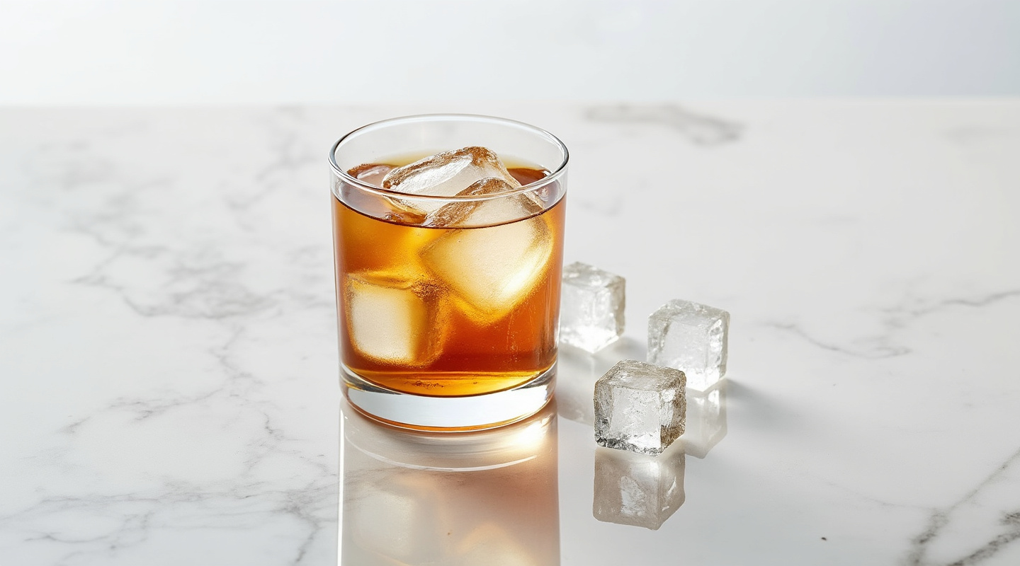 Caffè Leccese cocktail served in a glass over ice
