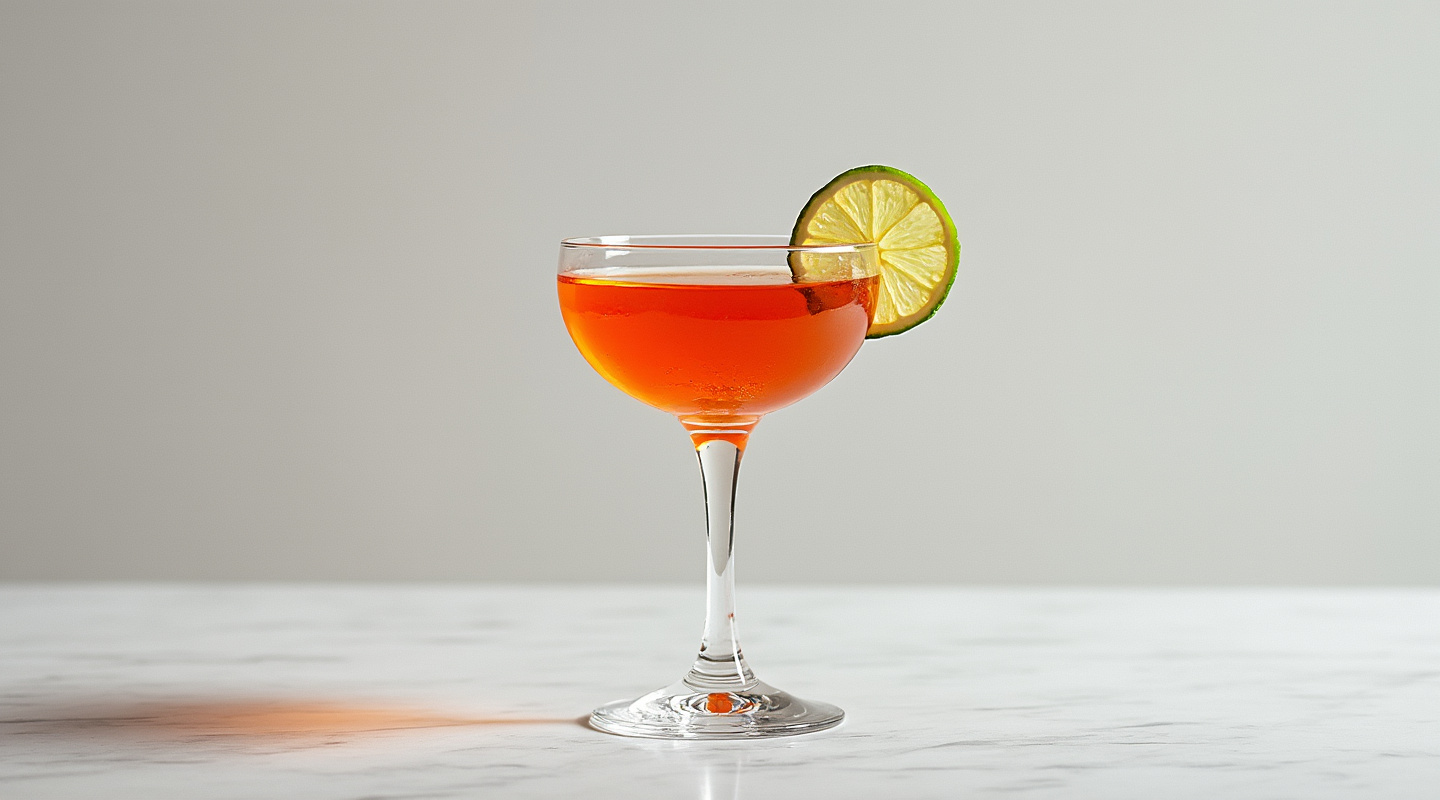 Queen of the Rodeo cocktail served in a coupe glass