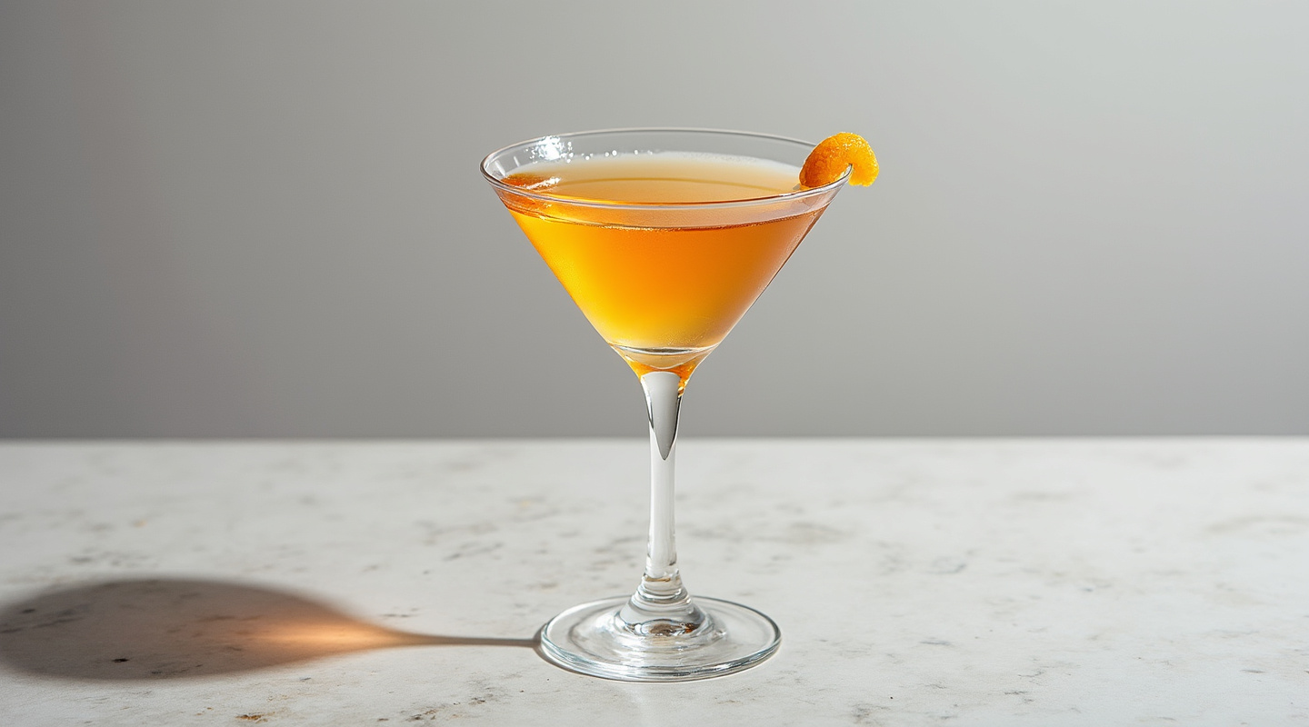 Lutkins Special Martini in a chilled glass with an orange zest twist garnish.