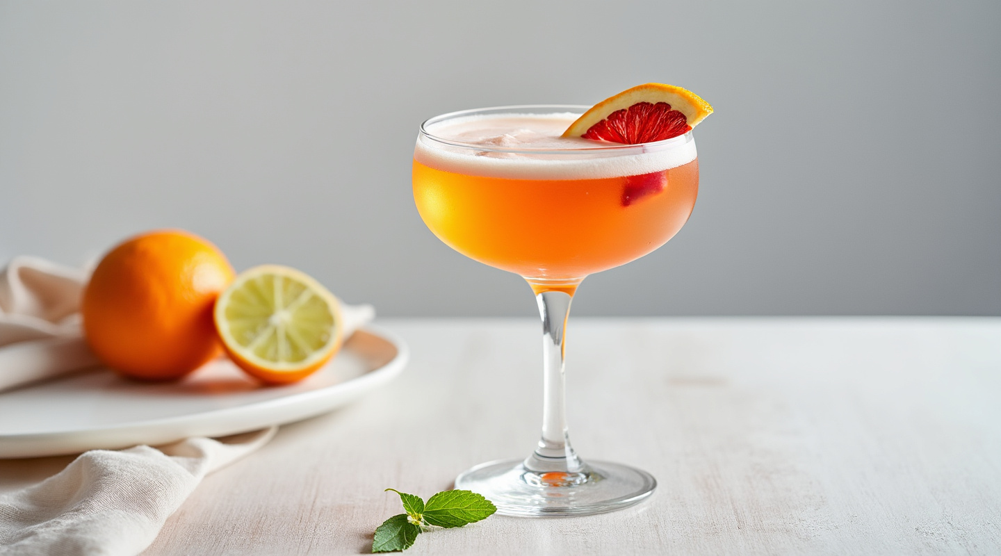 Rising Sun cocktail in a chilled coupe glass