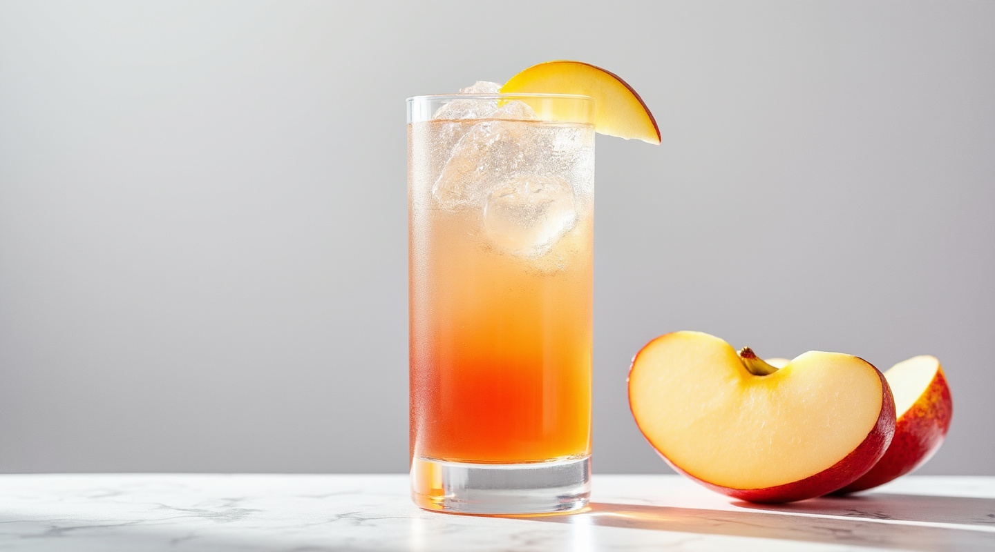 Victoria's Secret cocktail with a mix of sloe gin, rum, apple, and tropical flavors in a Collins glass.