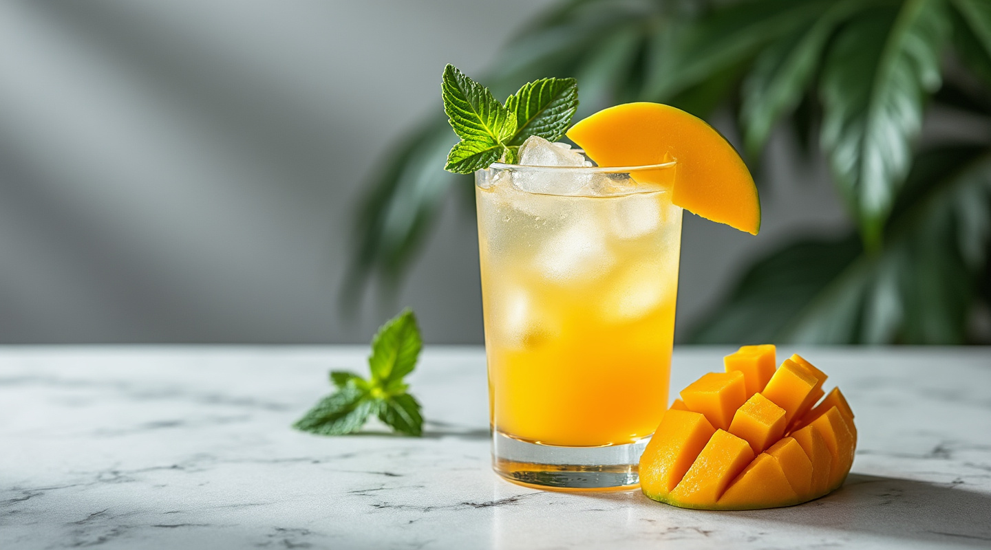 Mango Rum Cooler in a Collins glass