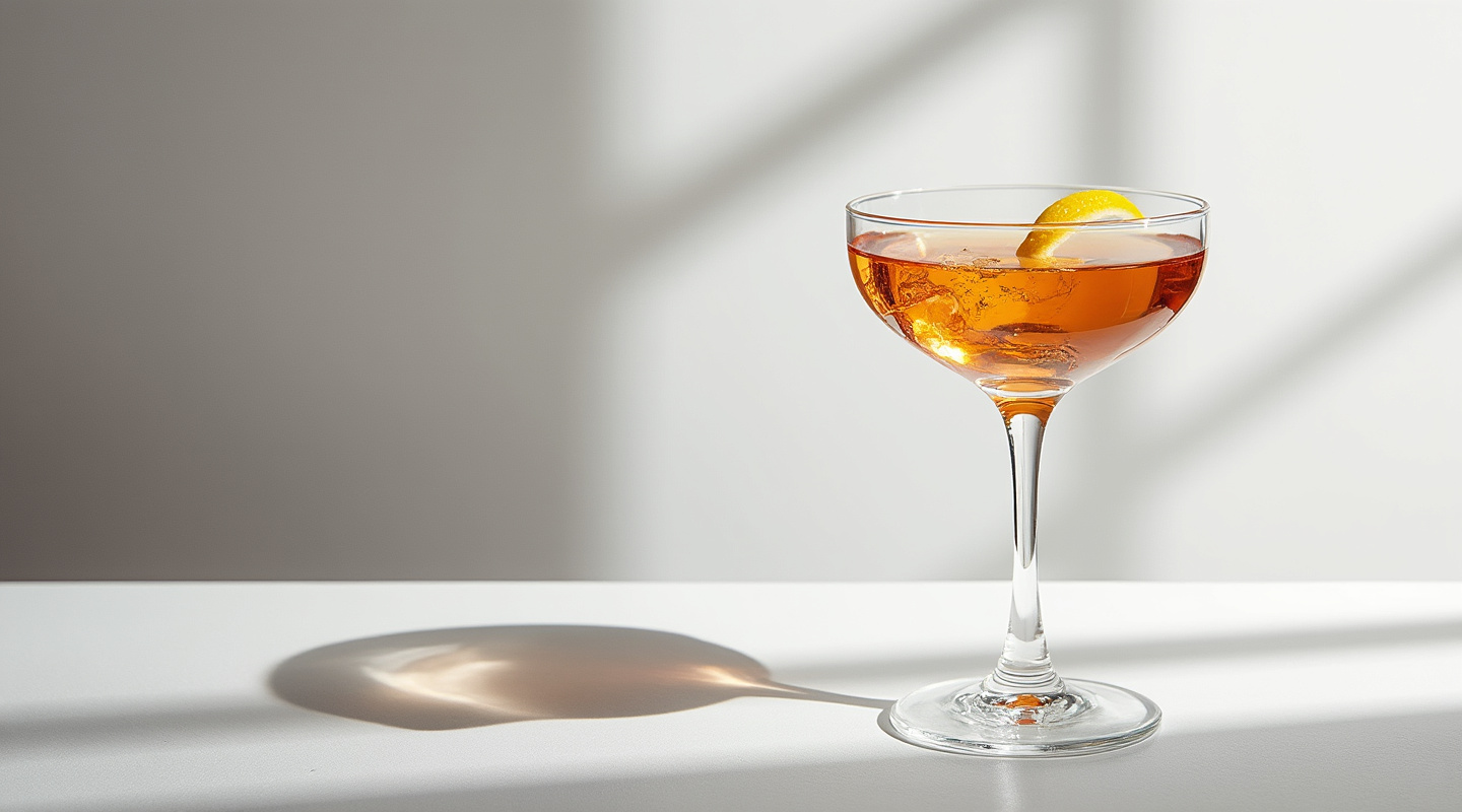 A vibrant Martini Royale adorned with a lemon zest twist.