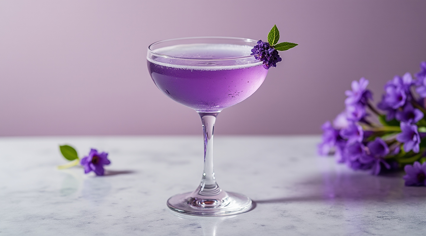 Palma Violet Cocktail in a Martini Glass