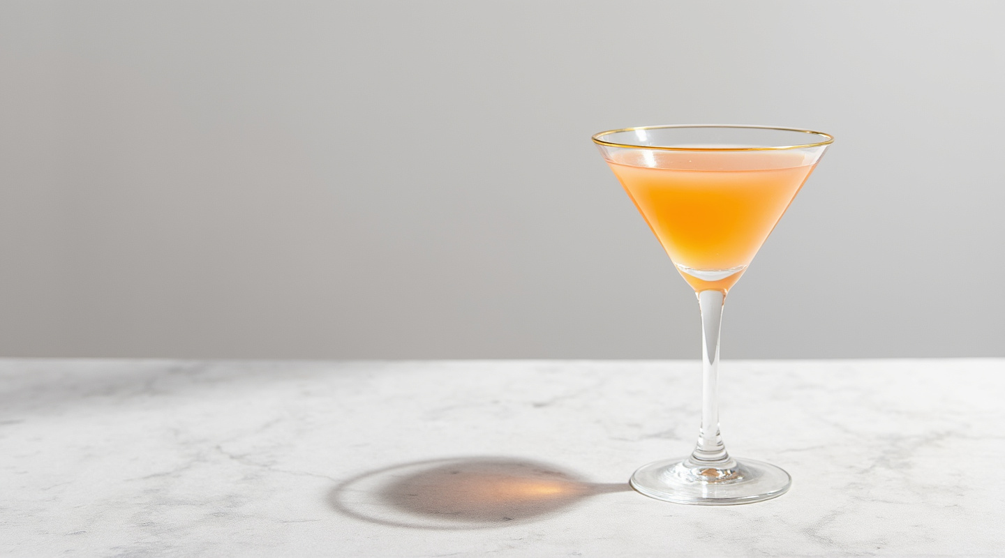 Peach Melba Cocktail served in a chilled Martini glass
