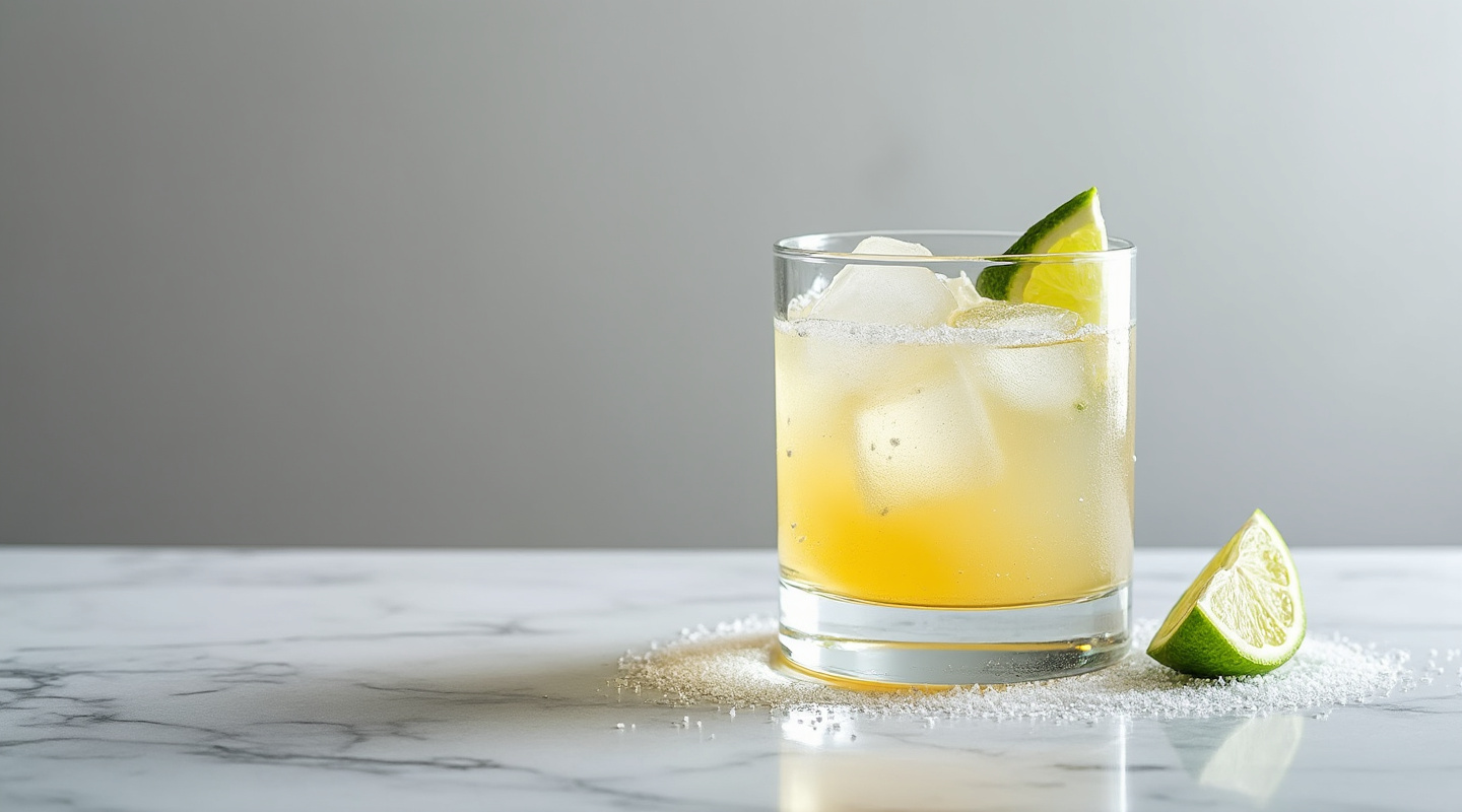Blended Pisco Sour cocktail with frothy top and bitters garnish