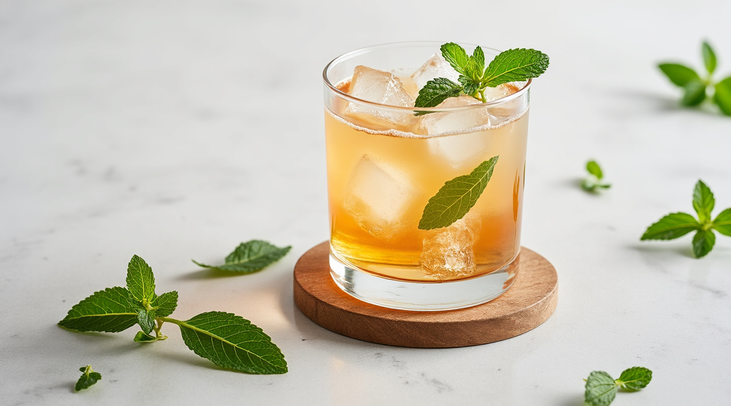 Southern Mint Cobbler in a glass with mint garnish