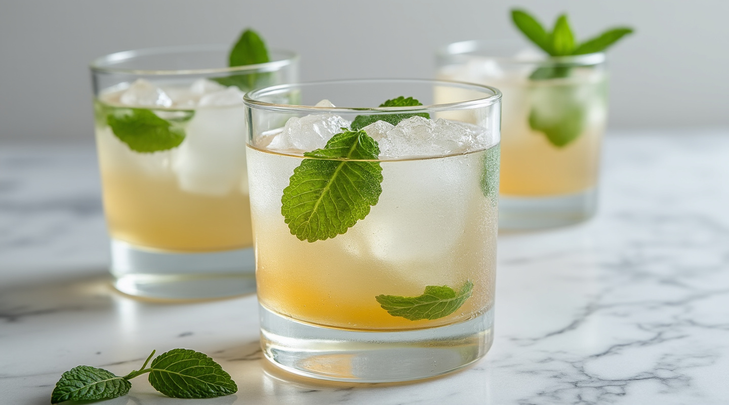 A vibrant and refreshing Tequila Smash cocktail garnished with mint in an Old-fashioned glass