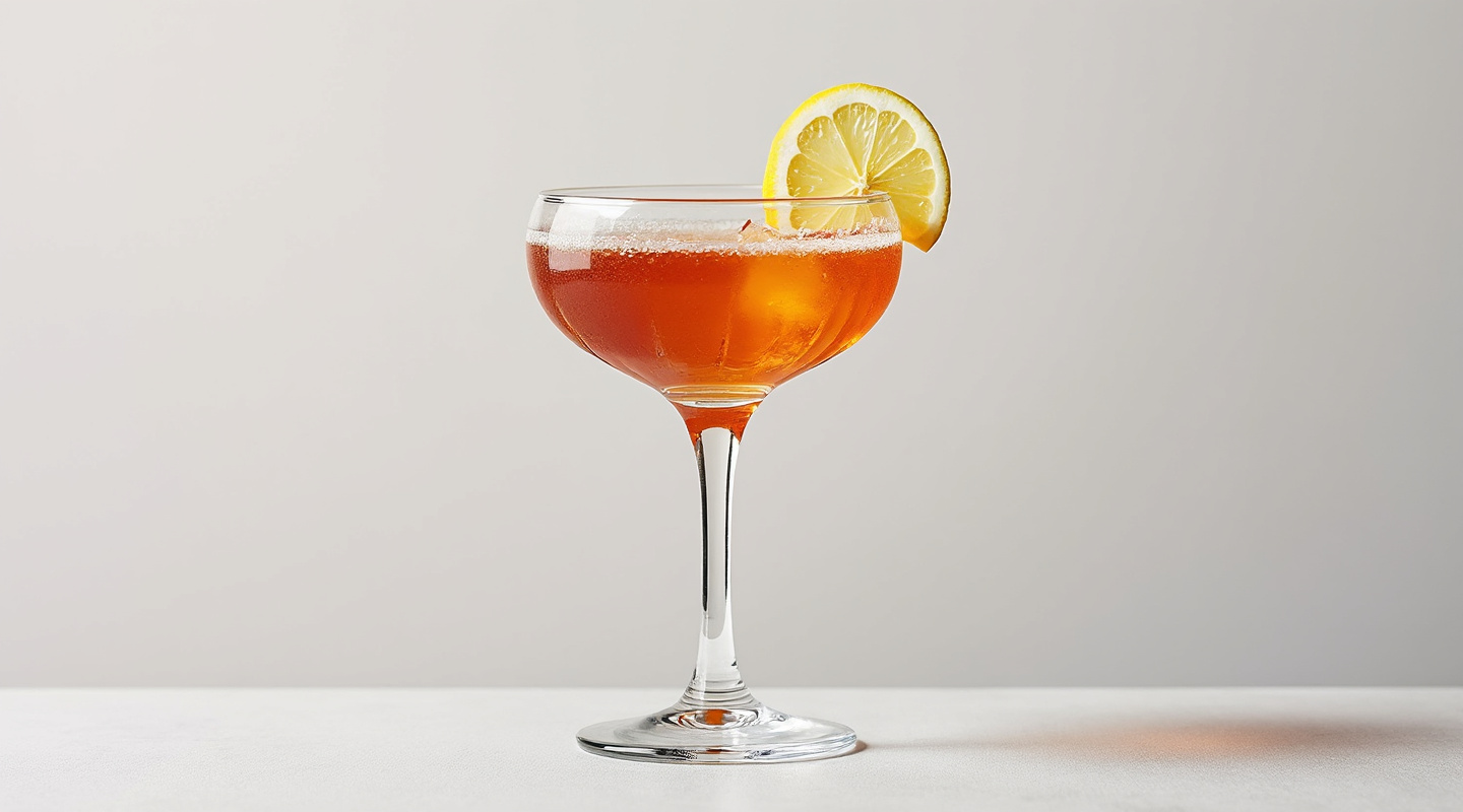 Three Miller cocktail served in a coupe glass