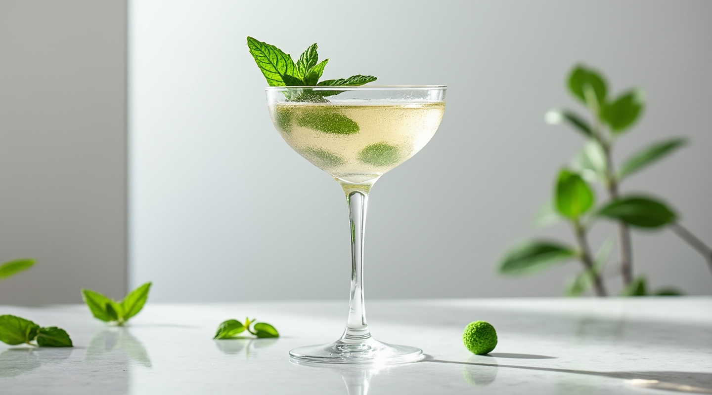 Tick-Tack Martini served in a martini glass