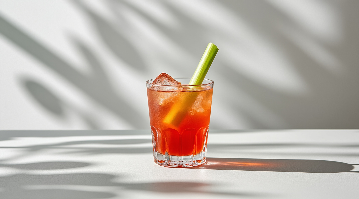 Tokyo Bloody Mary cocktail in a Collins glass