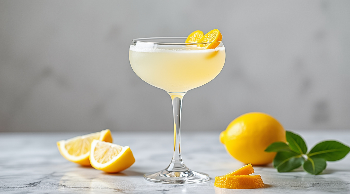 Vanilla Vodka Sour in a Flute glass