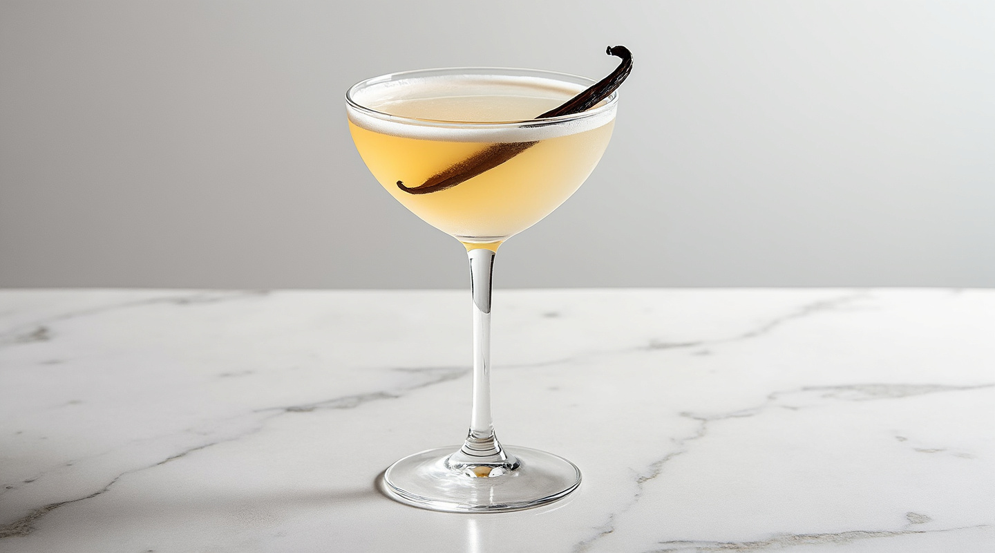 Vanilla'tini cocktail in a Martini glass