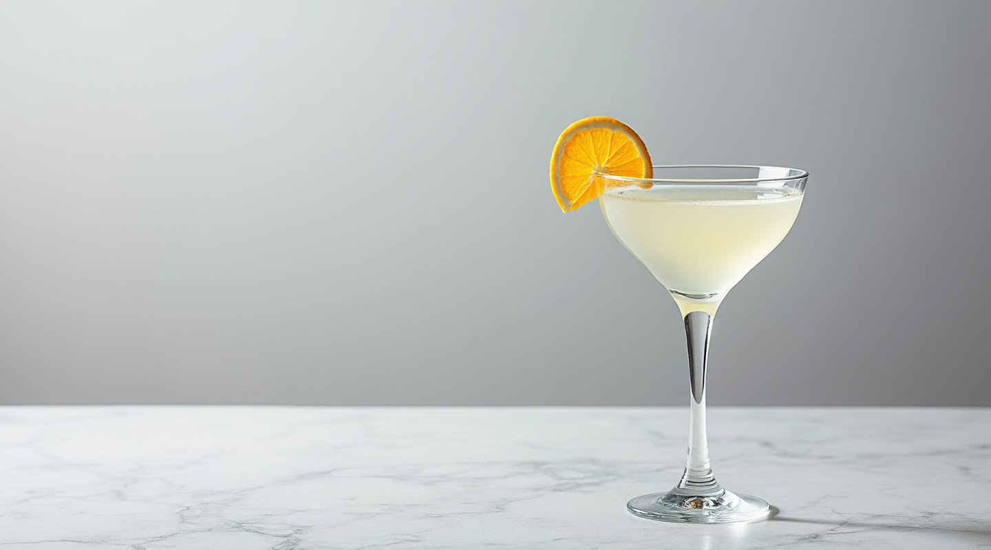A beautifully crafted White Cosmo served in a chilled martini glass.