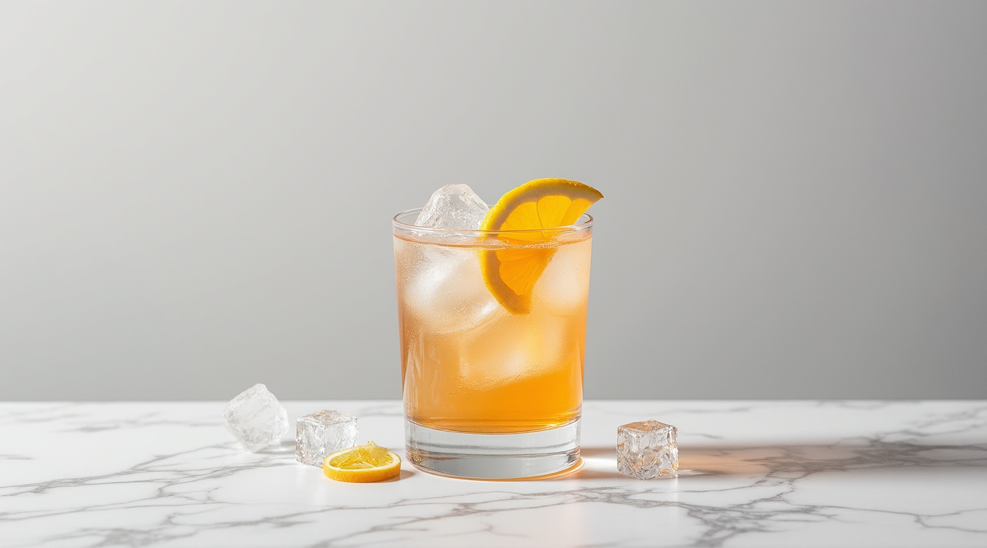 A refreshing wine cooler filled with ice and citrus slices