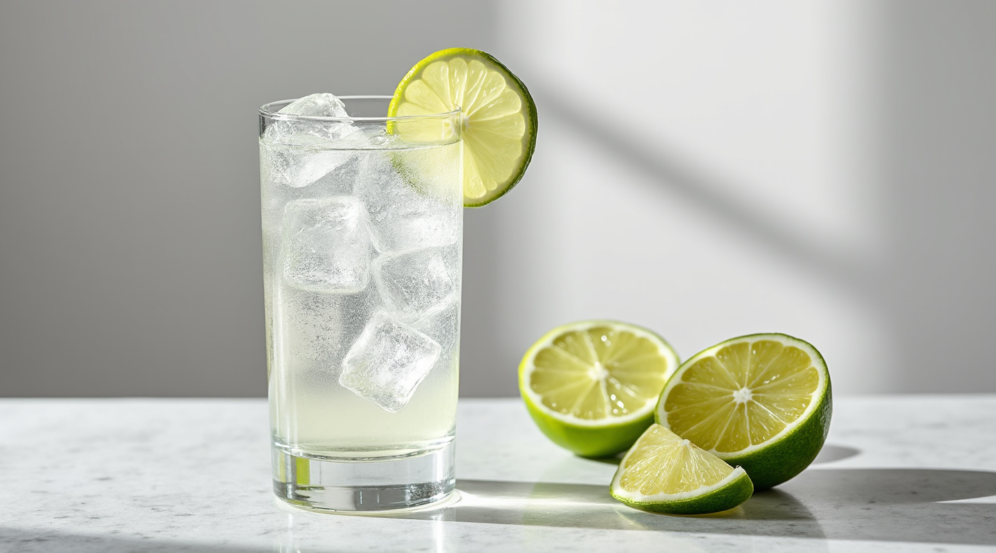 Vodka Rickey in a glass
